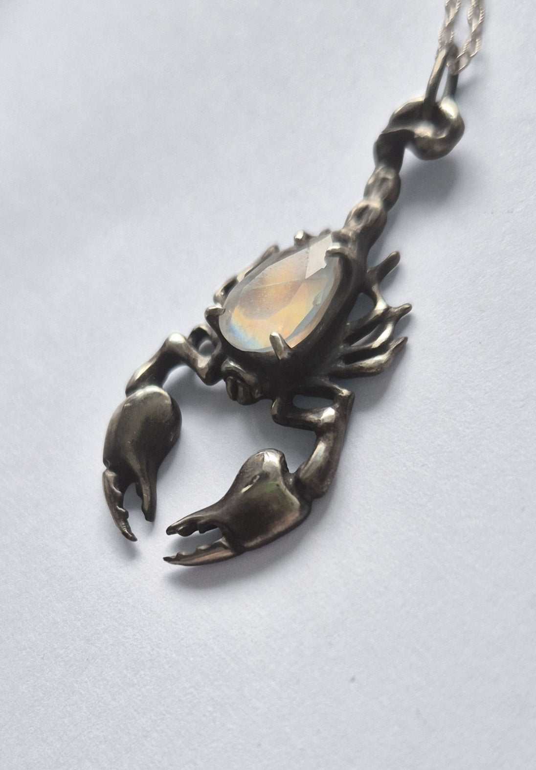 Scorpion necklace with Moonstone
