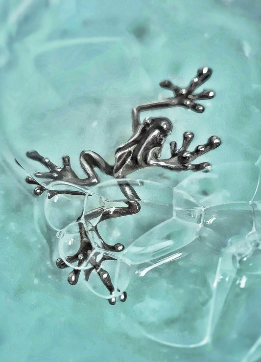 frog necklace in sterling silver