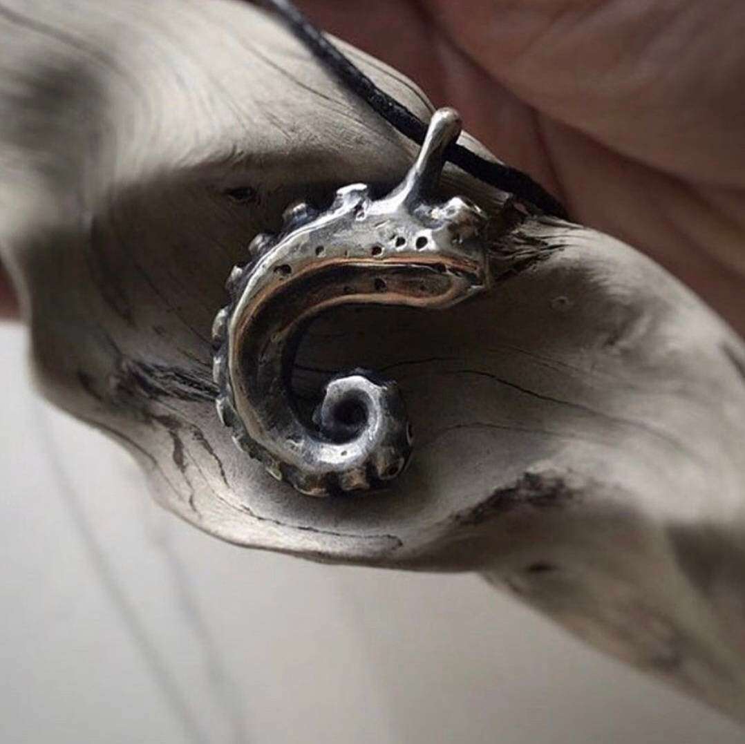 Octopus necklace - Octopus tentacle - Handmade symbolic silver jewelry