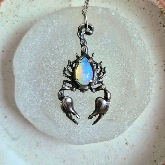 Opal Scorpion pendant with an opal cabochon