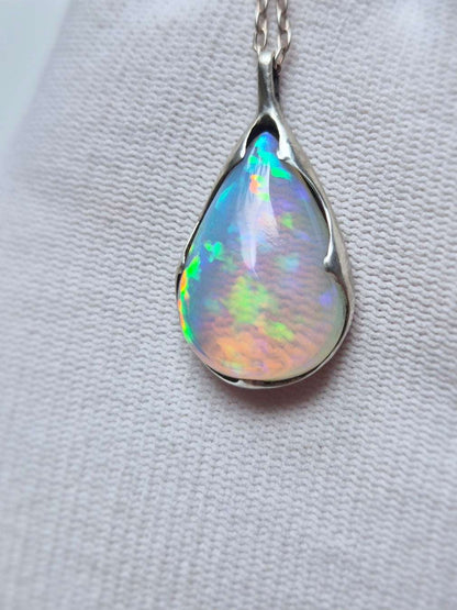 opal necklace - teardrop natural opal - one-of-a-kind