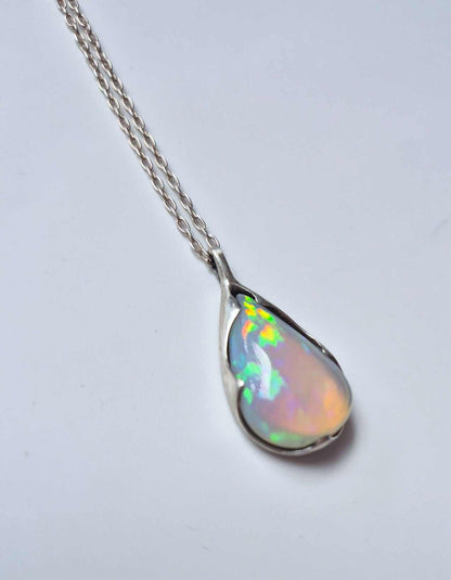 opal necklace - teardrop natural opal - one-of-a-kind