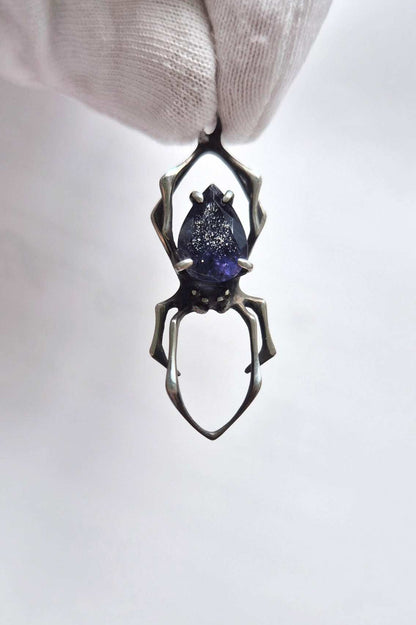 Spider necklace with Iolite Sunstone