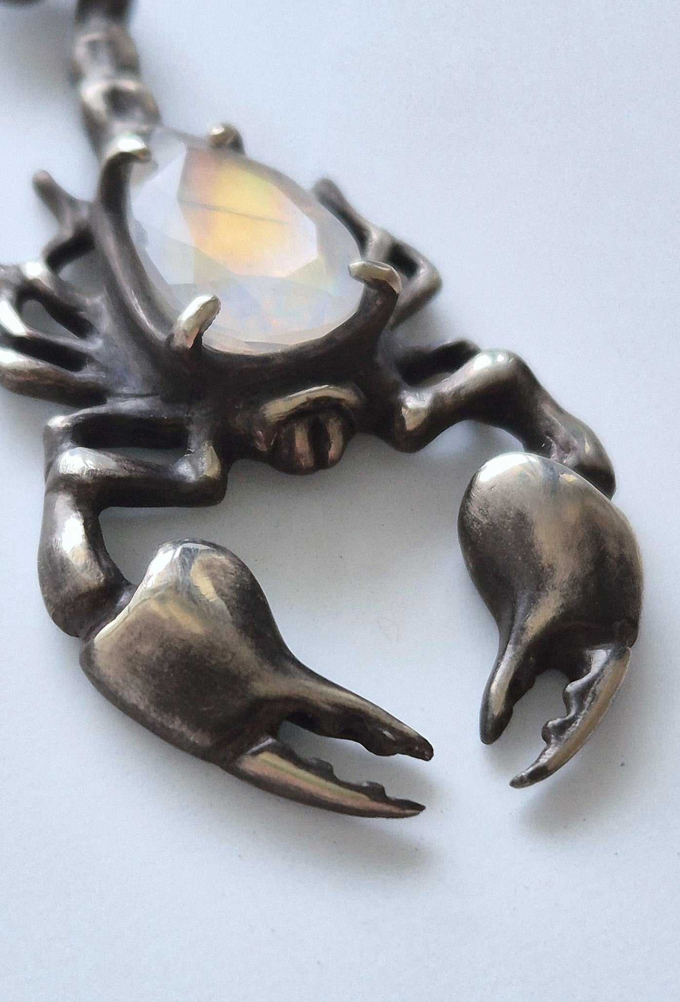 Scorpion necklace with Moonstone