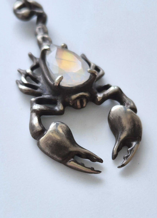 Scorpion necklace with Moonstone