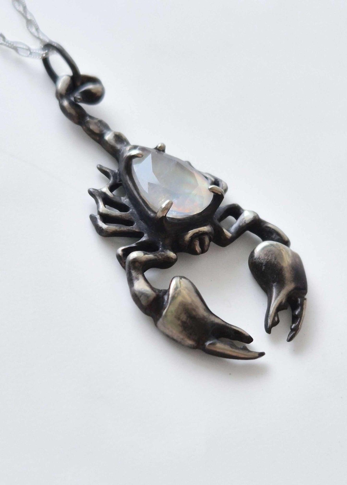 Scorpion necklace with Moonstone