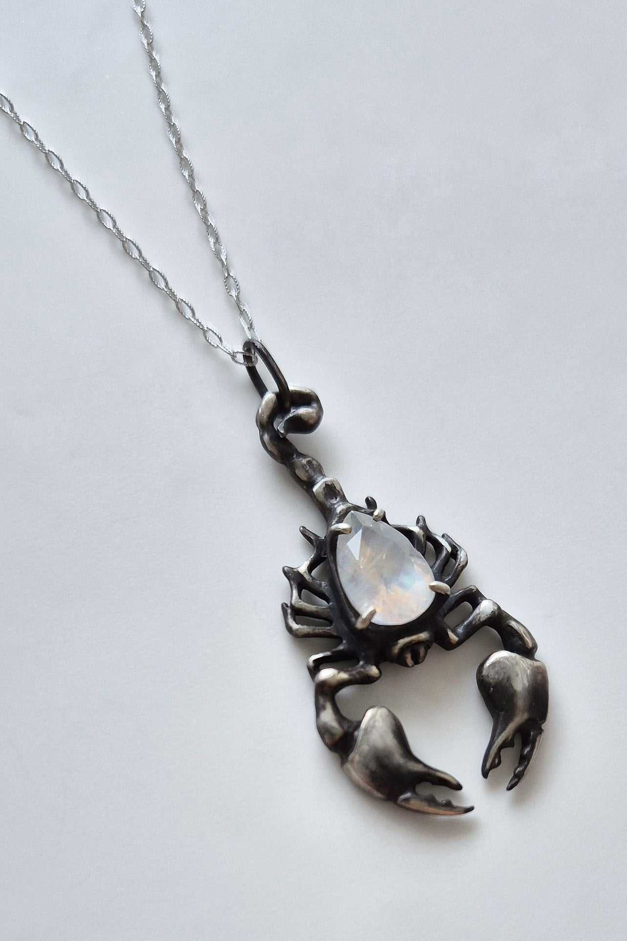 Scorpion necklace with Moonstone