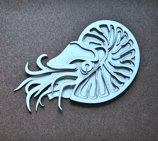 Nautilus wood cutout, DIY wooden kit