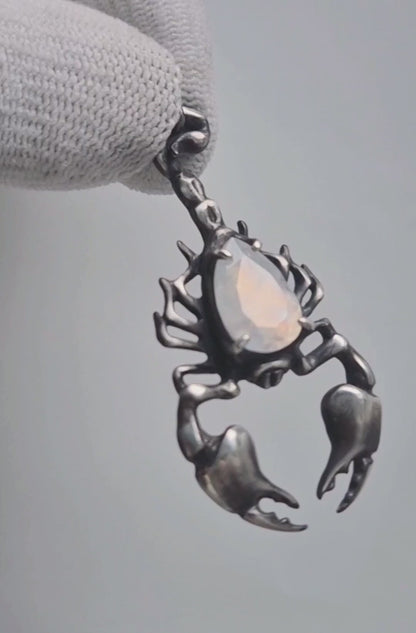 Scorpion necklace with Moonstone