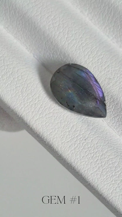 spider necklace in sterling silver - 'Imprint' - labradorite