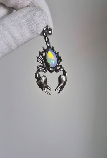 Opal Scorpion pendant with an opal cabochon