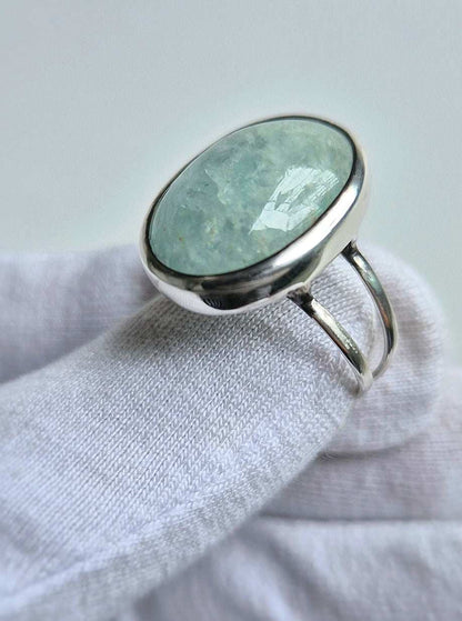 Aquamarine ring in Sterling silver - One-of-a-kind/ Ready to ship