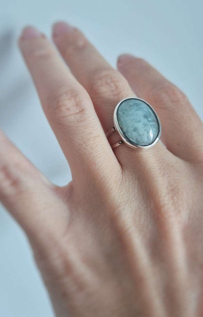 Aquamarine ring in Sterling silver - One-of-a-kind/ Ready to ship