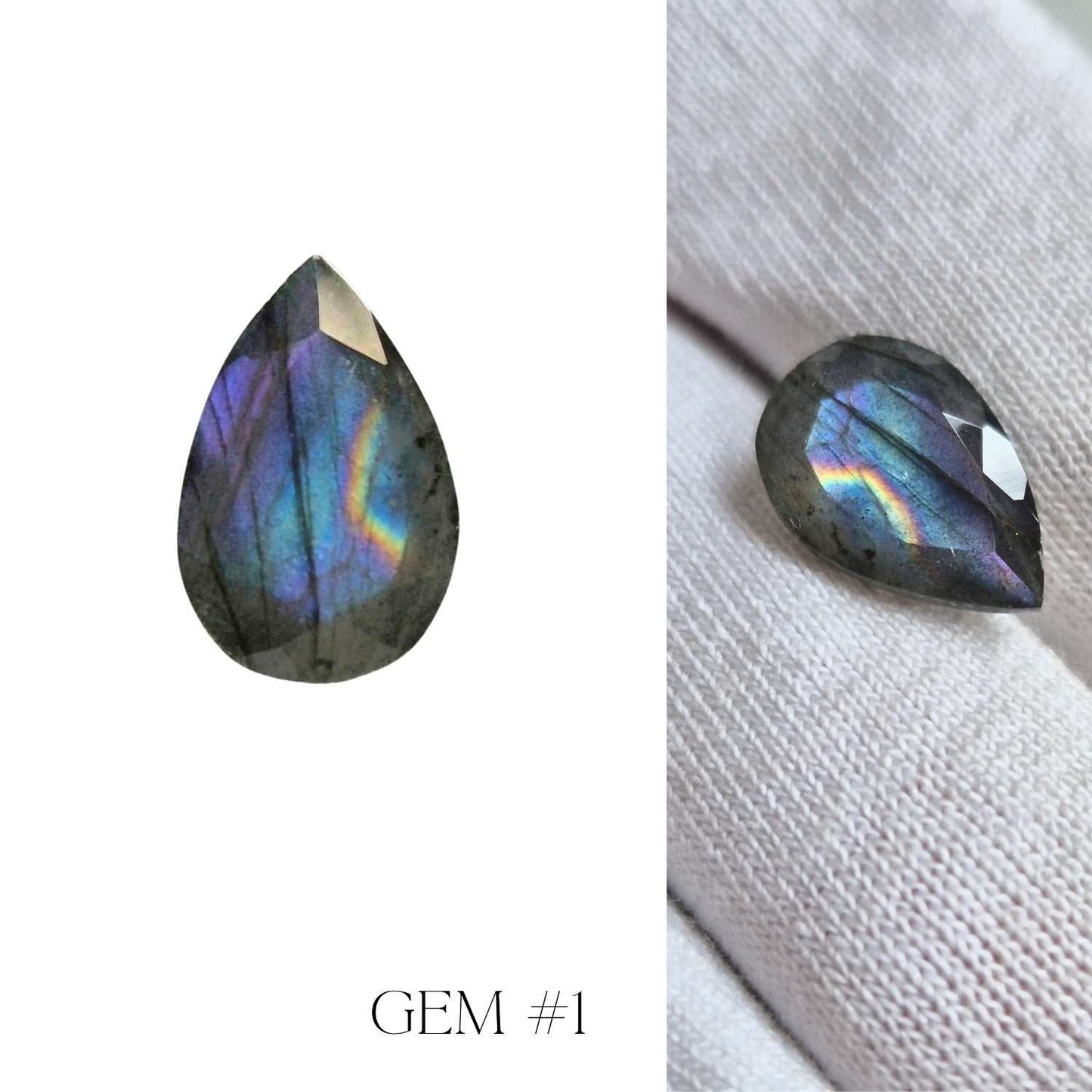 spider necklace in sterling silver - 'Imprint' - labradorite