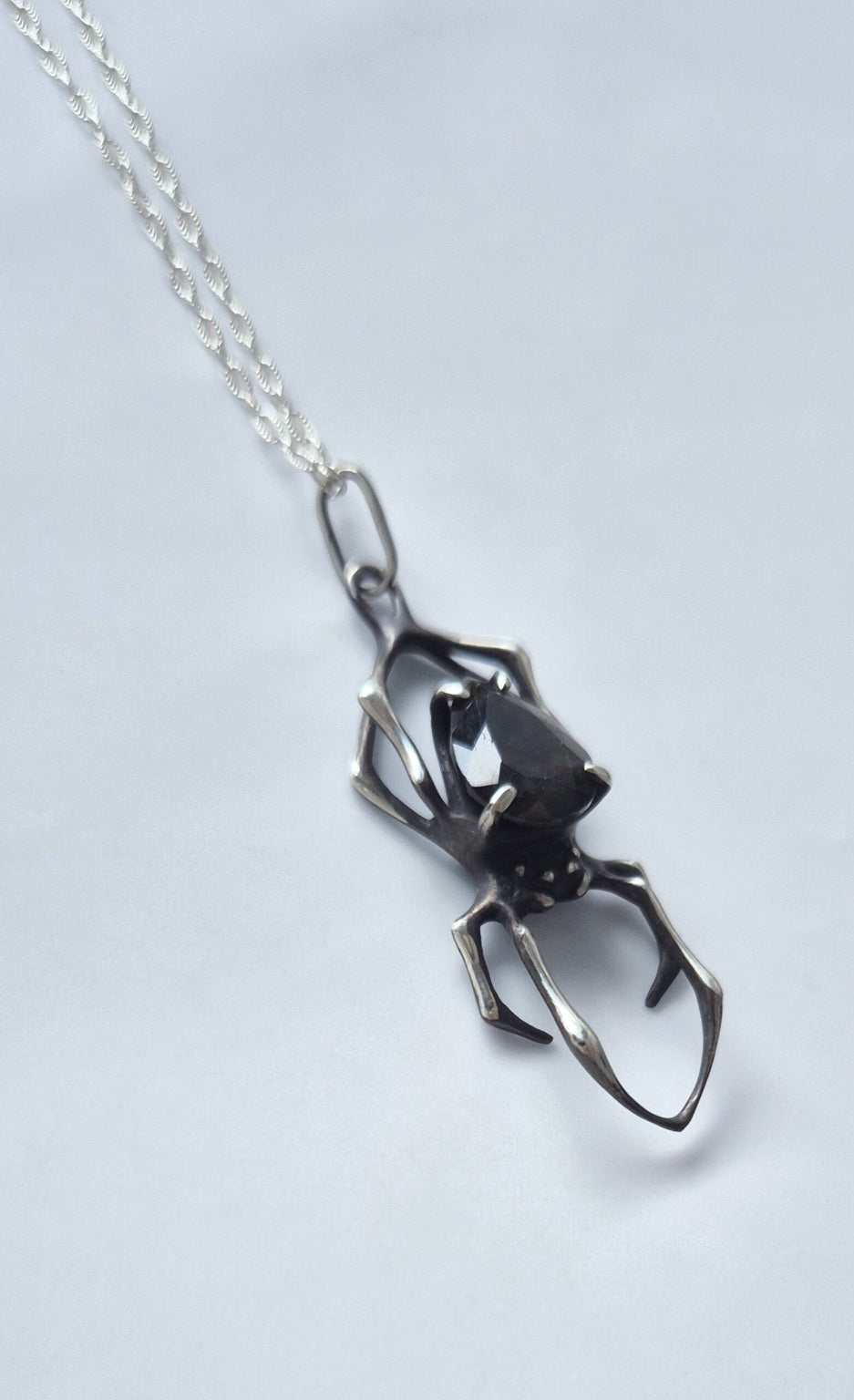 Spider necklace with Labradorite • Pattern on Black