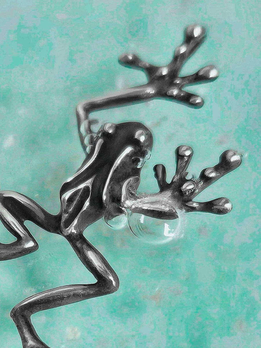 Sterling Silver Frog Pendant Necklace