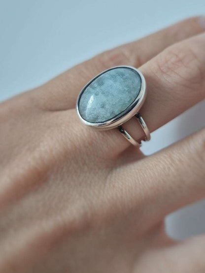 Aquamarine ring in Sterling silver - One-of-a-kind/ Ready to ship