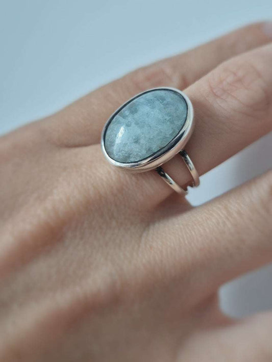 Aquamarine ring in Sterling silver - One-of-a-kind/ Ready to ship