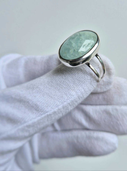 Aquamarine ring in Sterling silver - One-of-a-kind/ Ready to ship