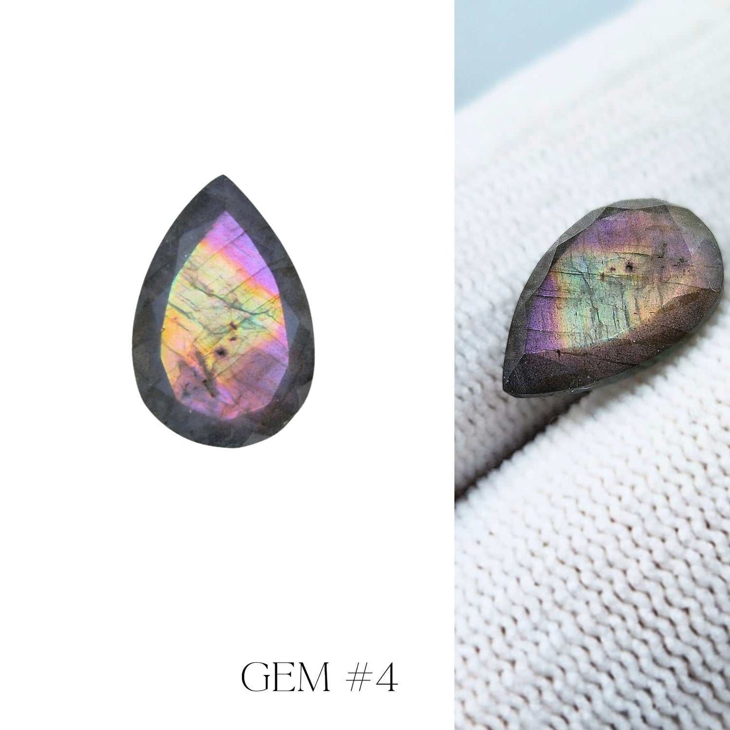 spider necklace in sterling silver - 'Imprint' - labradorite