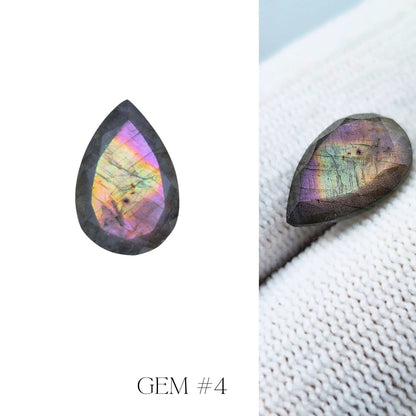 spider necklace in sterling silver - 'Imprint' - labradorite