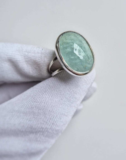 Aquamarine ring in Sterling silver - One-of-a-kind/ Ready to ship