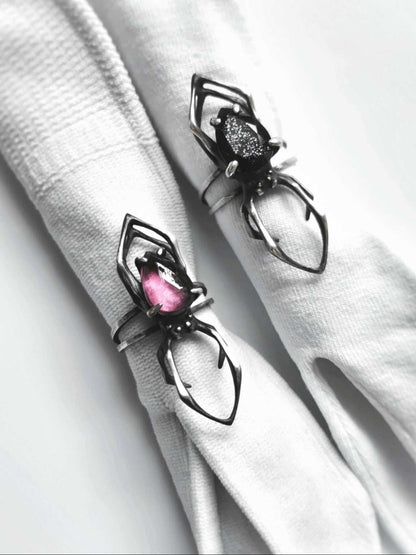 Spinnenring - Iolith Sonnenstein Edelstein - Handgefertigter Silberschmuck