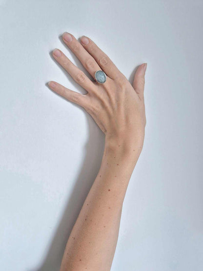 Aquamarine ring in Sterling silver - One-of-a-kind/ Ready to ship