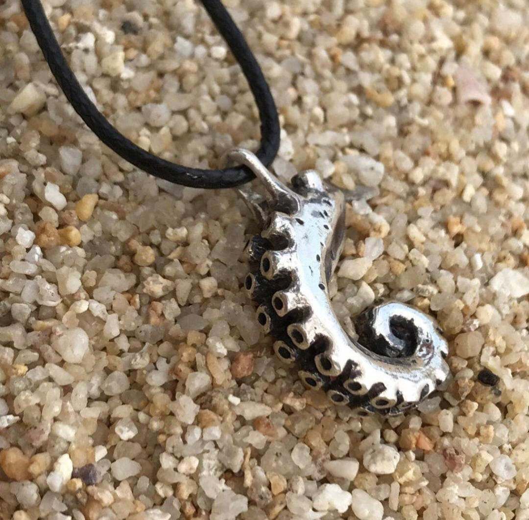 Octopus tentacle pendant, made to order! Mermaid silver pendant